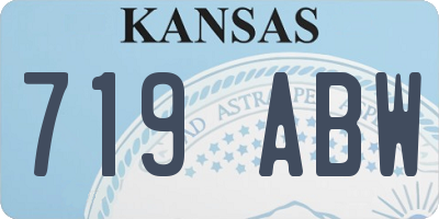 KS license plate 719ABW
