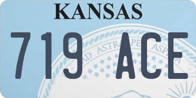 KS license plate 719ACE
