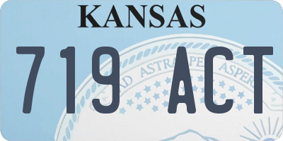 KS license plate 719ACT