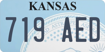 KS license plate 719AED