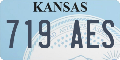 KS license plate 719AES
