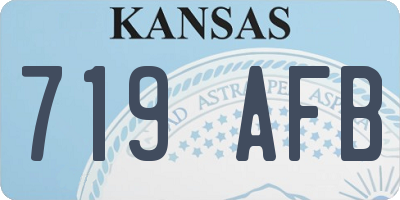 KS license plate 719AFB