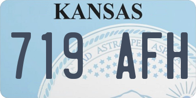 KS license plate 719AFH