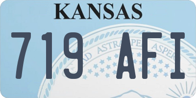 KS license plate 719AFI