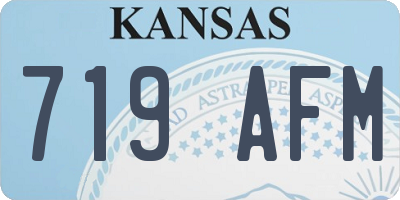 KS license plate 719AFM