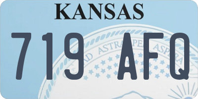KS license plate 719AFQ