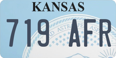 KS license plate 719AFR