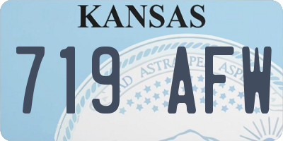 KS license plate 719AFW