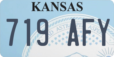 KS license plate 719AFY
