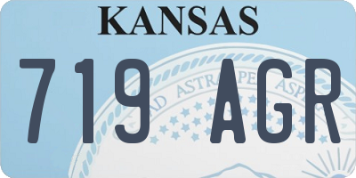 KS license plate 719AGR