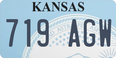 KS license plate 719AGW