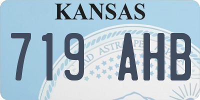 KS license plate 719AHB