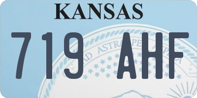 KS license plate 719AHF