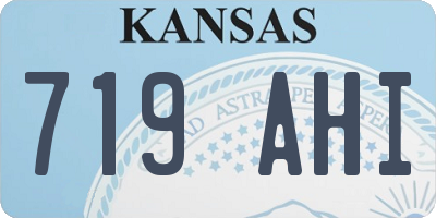 KS license plate 719AHI