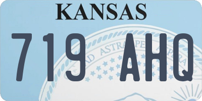 KS license plate 719AHQ
