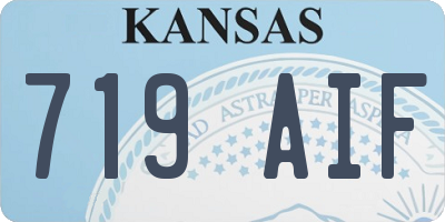 KS license plate 719AIF