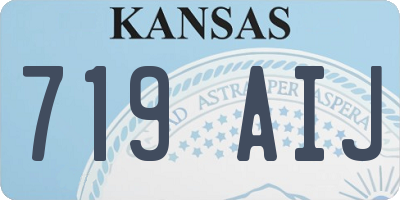 KS license plate 719AIJ