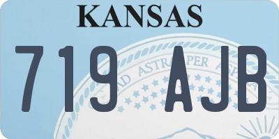 KS license plate 719AJB