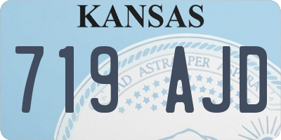 KS license plate 719AJD