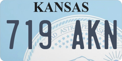 KS license plate 719AKN