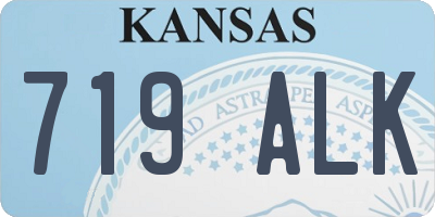 KS license plate 719ALK