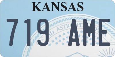 KS license plate 719AME