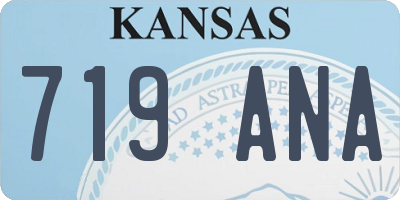 KS license plate 719ANA