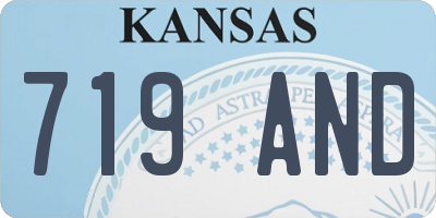 KS license plate 719AND