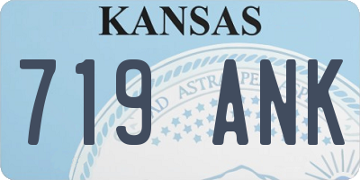KS license plate 719ANK