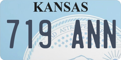 KS license plate 719ANN