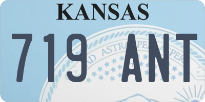 KS license plate 719ANT
