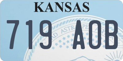 KS license plate 719AOB