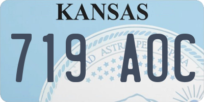 KS license plate 719AOC