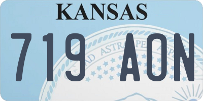 KS license plate 719AON