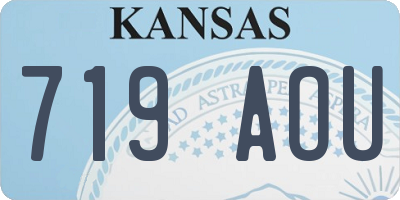 KS license plate 719AOU