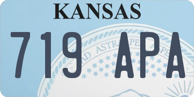 KS license plate 719APA