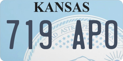 KS license plate 719APO