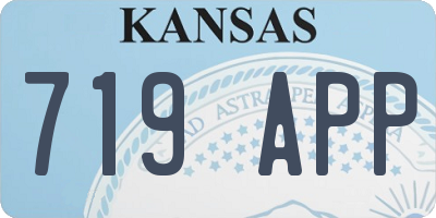 KS license plate 719APP
