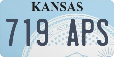 KS license plate 719APS