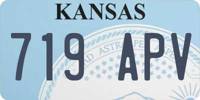 KS license plate 719APV