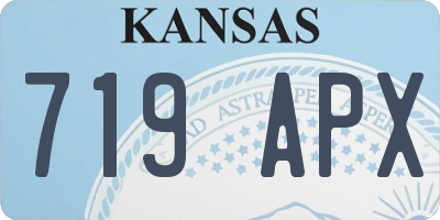 KS license plate 719APX