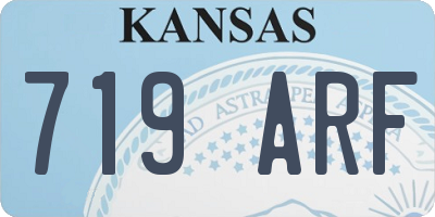 KS license plate 719ARF