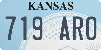KS license plate 719ARO