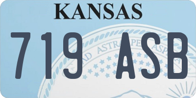 KS license plate 719ASB