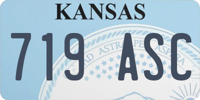 KS license plate 719ASC