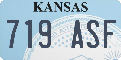 KS license plate 719ASF