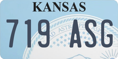 KS license plate 719ASG