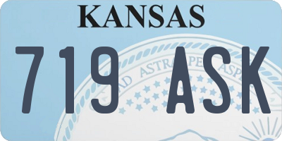KS license plate 719ASK