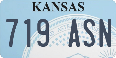 KS license plate 719ASN