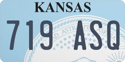 KS license plate 719ASQ